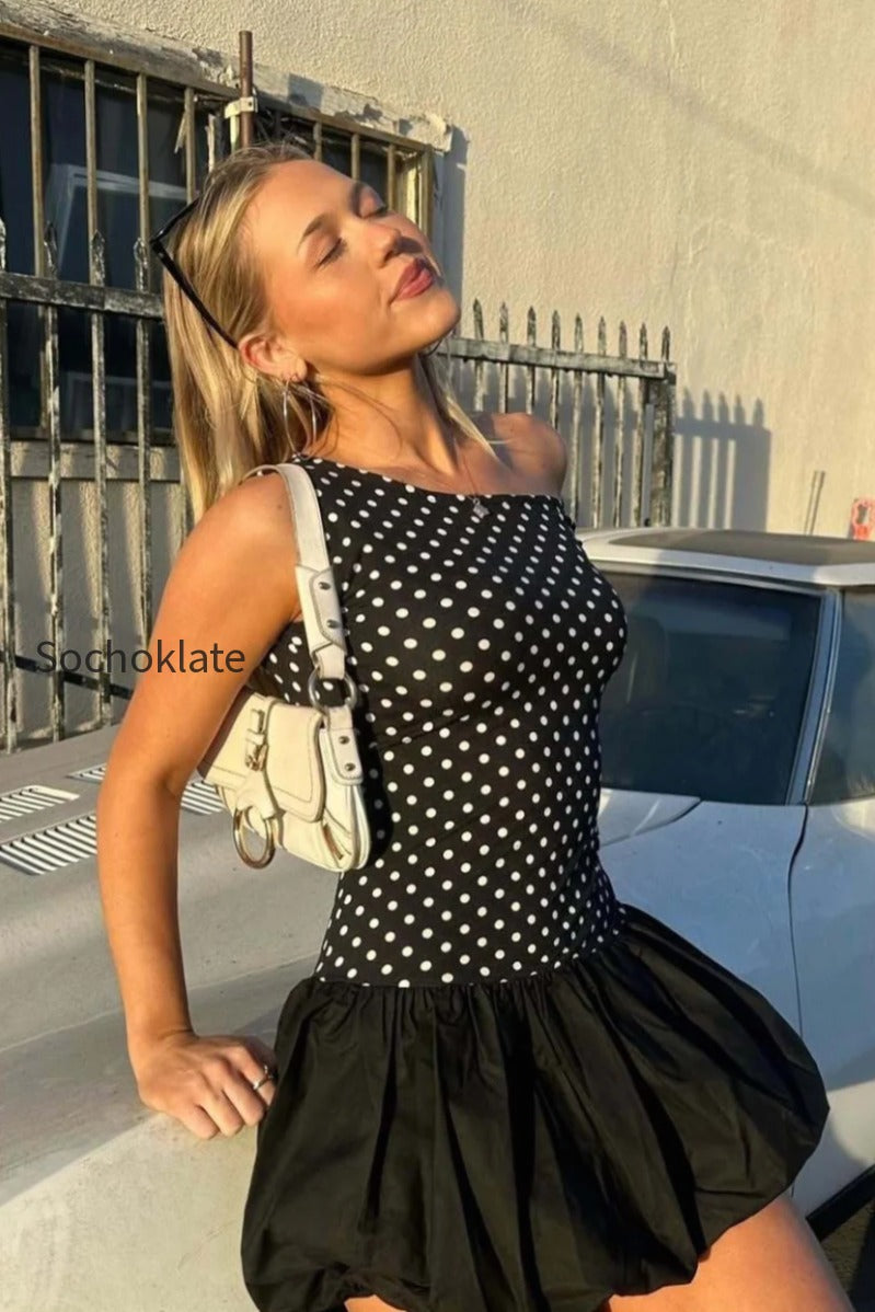 sexy-polka-dot-cami-tulip-hem-mini-dress