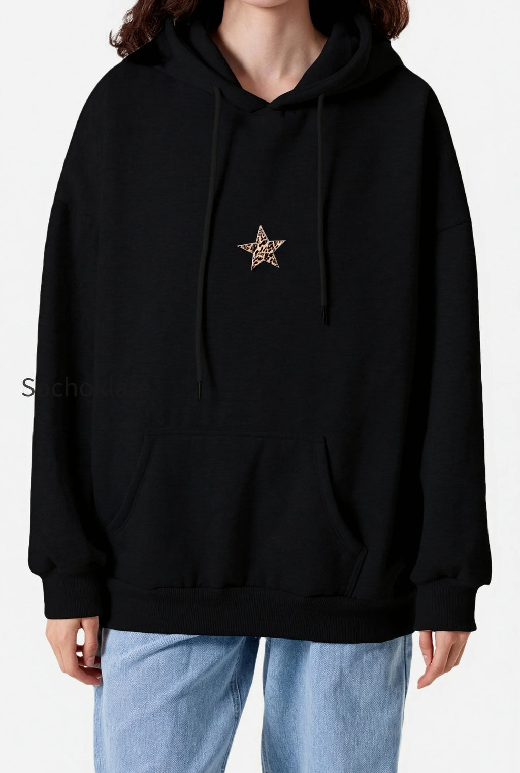 leopard-star-patch-pullover-hoodie