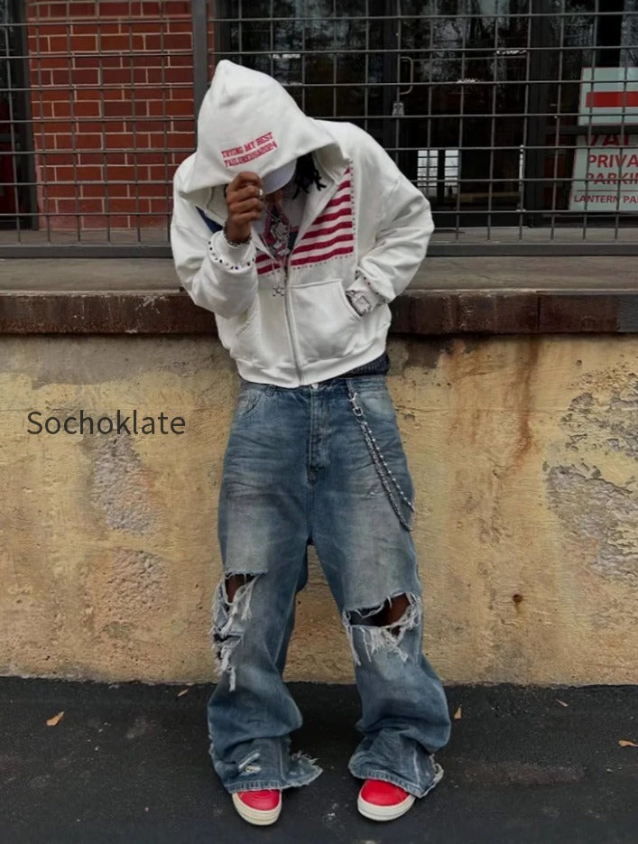 db-minimalist-flag-patchwork-hoodie
