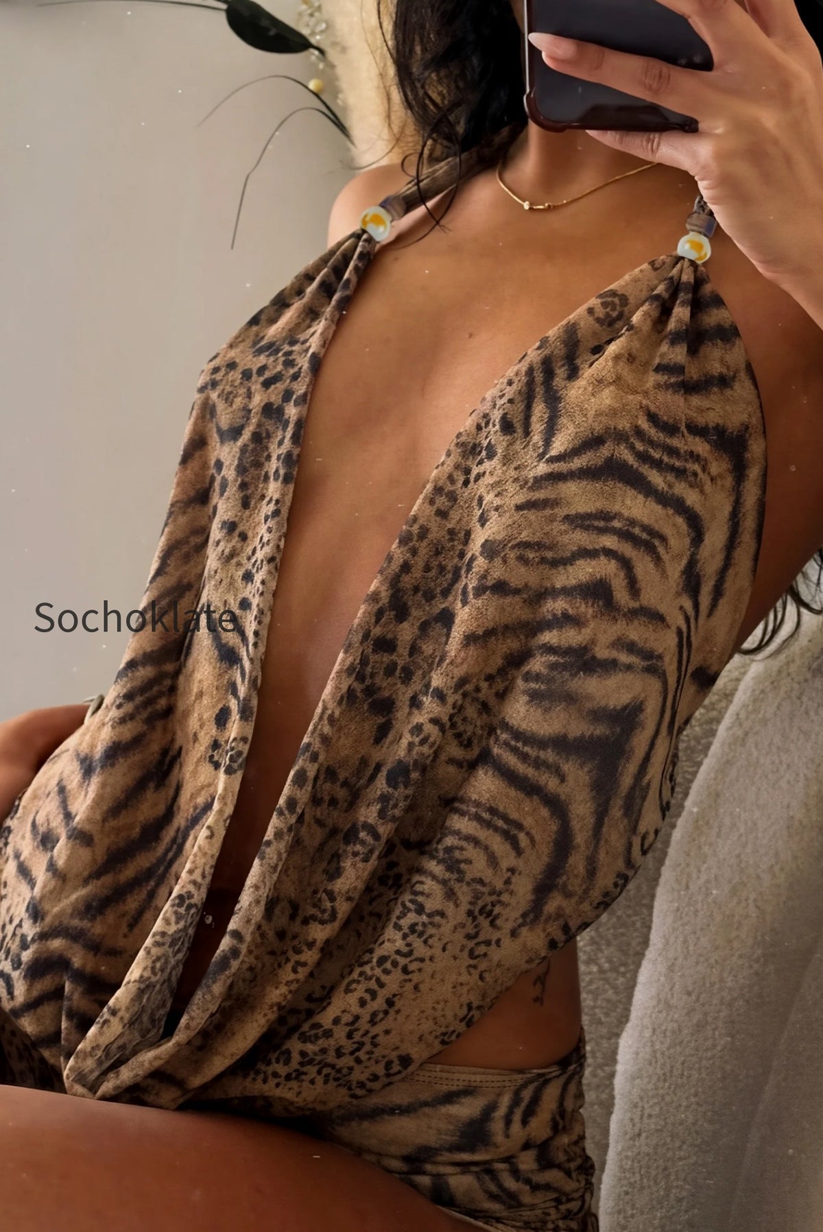 leopard-print-halter-top-and-shorts-set