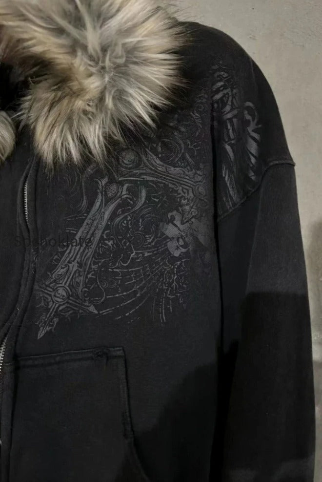 db-gothic-skeleton-zip-up-hoodie