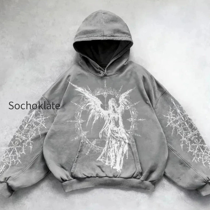 db-oversized-gothic-print-hoodie