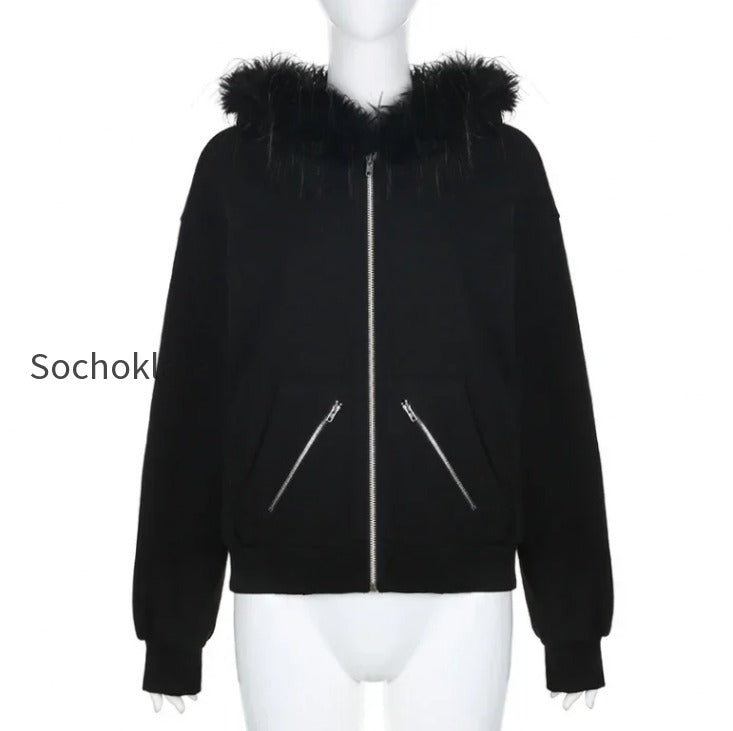 gothic-graphic-print-rhinestones-zip-up-streetwear-hip-hop-hoodie